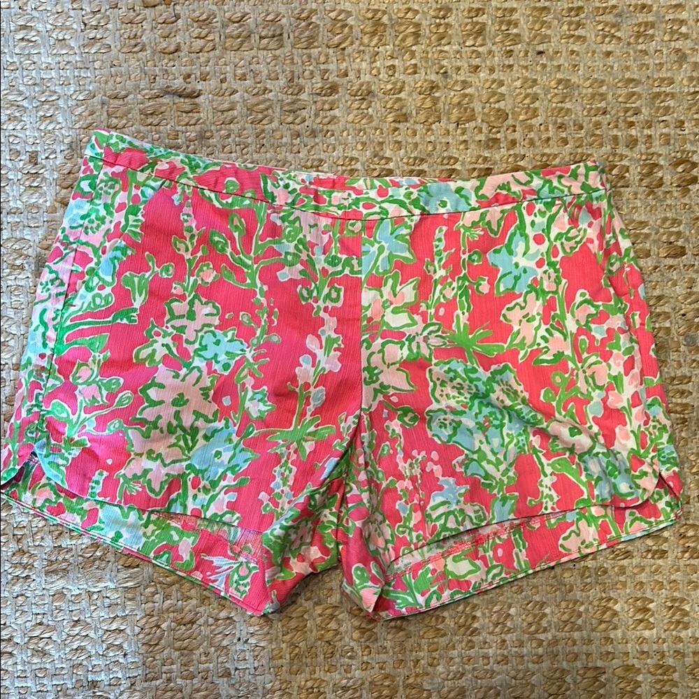 Lilly Pulitzer Pink and Green Floral Shorts